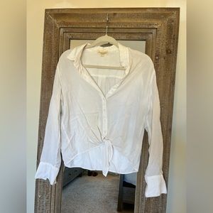 White button down with front tie. Size S.